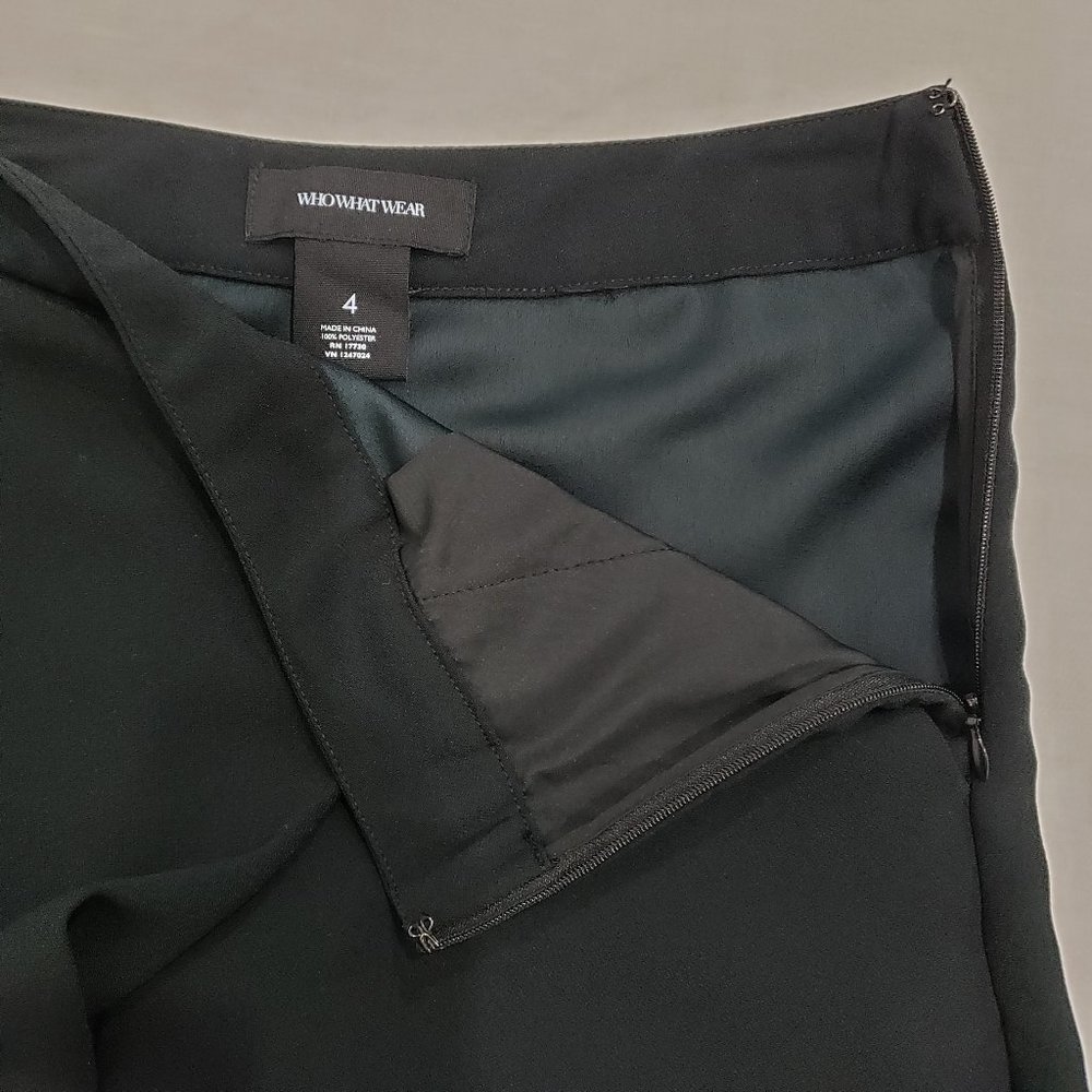 Whowhatwear Black Wrap Culottes Size 4 - Picture 4 of 10